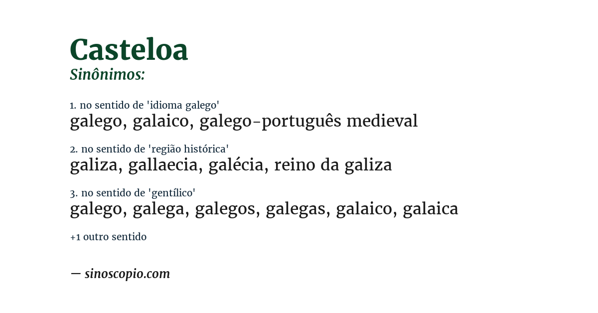Sinônimo de casteloa