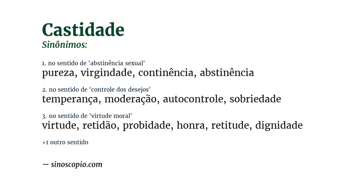 Sinônimo de castidade