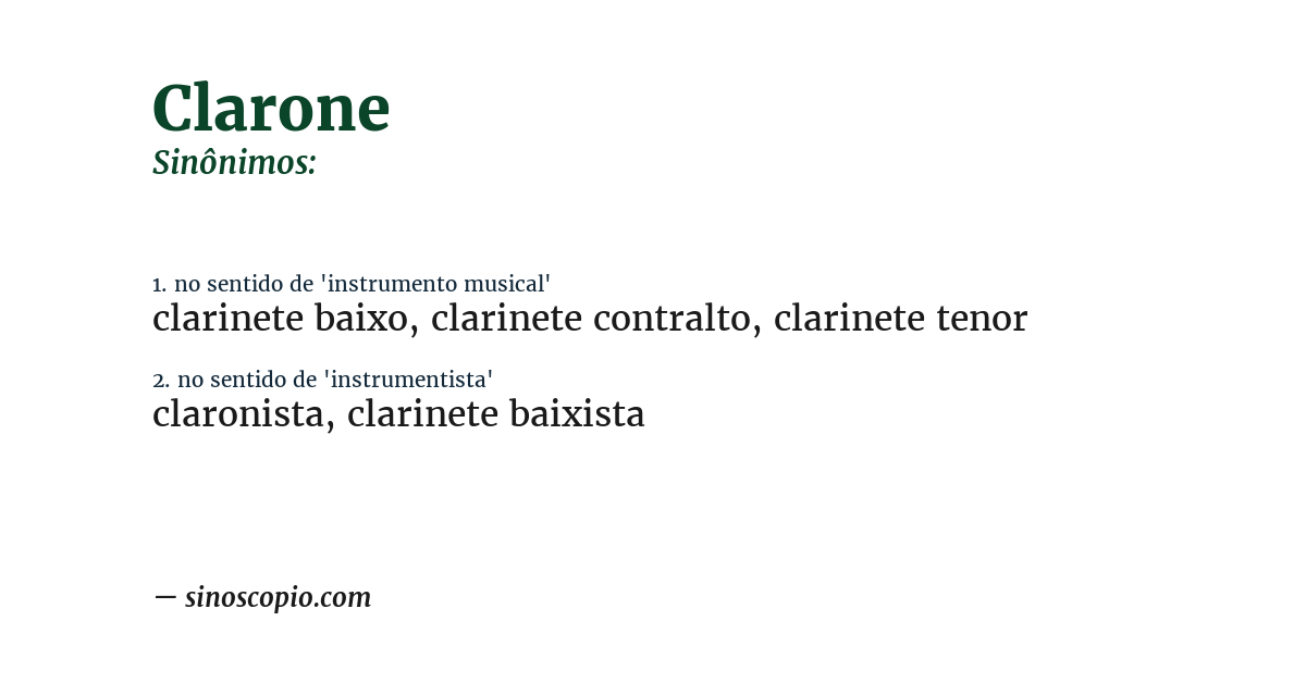 Sinônimo de clarone