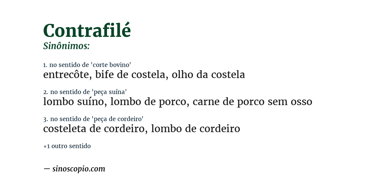 Sinônimo de contrafilé