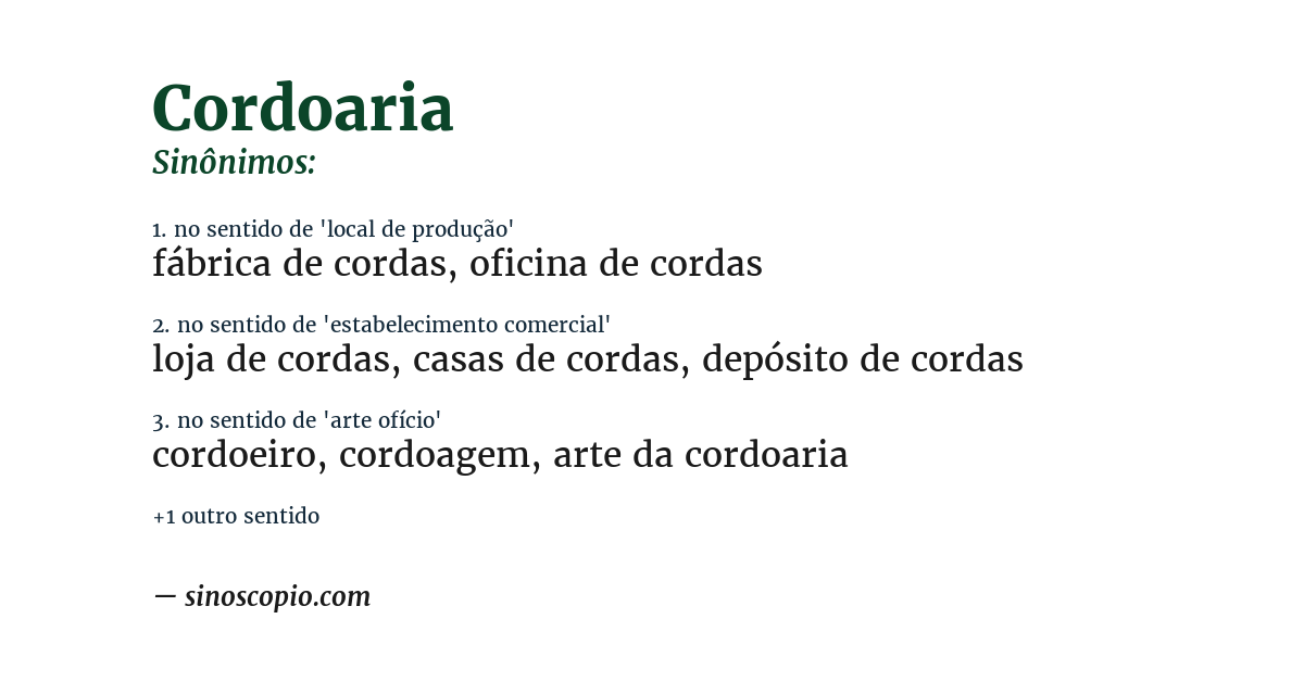 Sinônimo de cordoaria