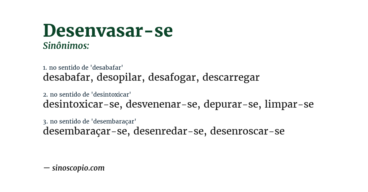 Sinônimo de desenvasar-se
