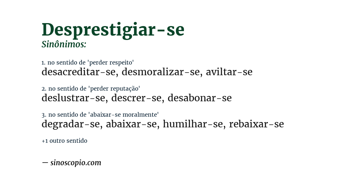 Sinônimo de desprestigiar-se