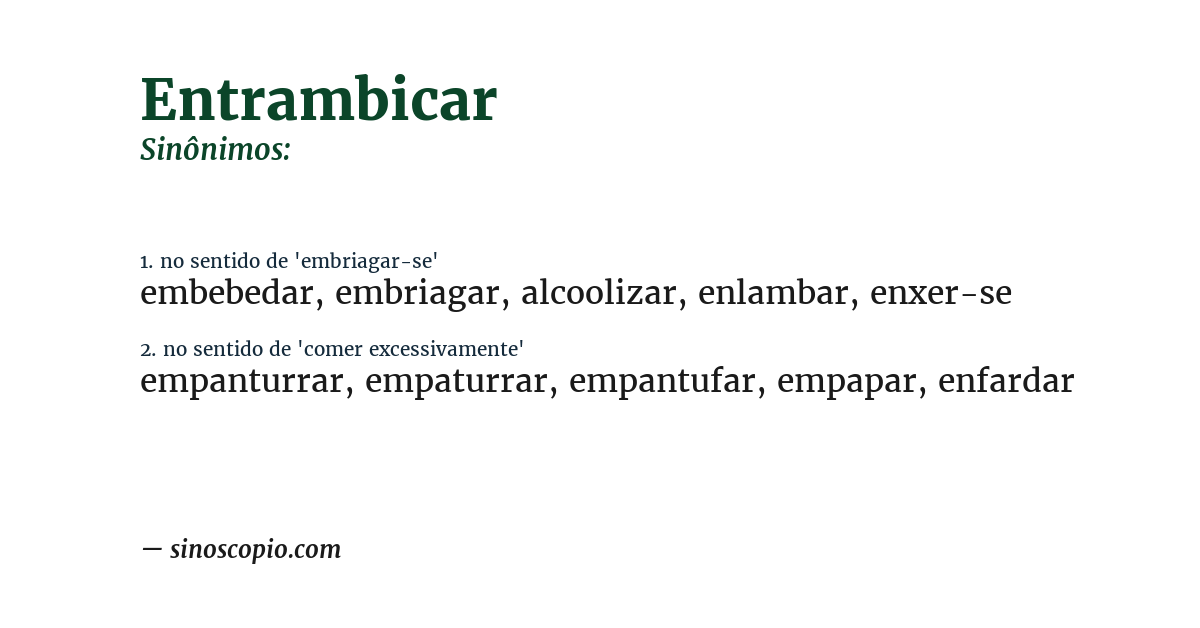 Sinônimo de entrambicar