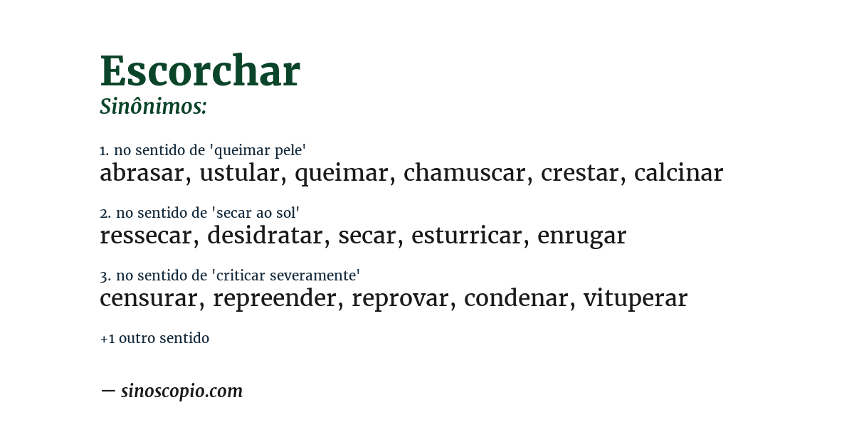 Sinônimo de escorchar