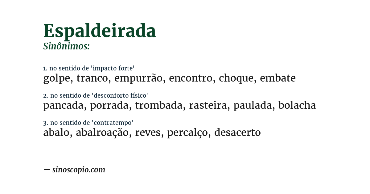 Sinônimo de espaldeirada