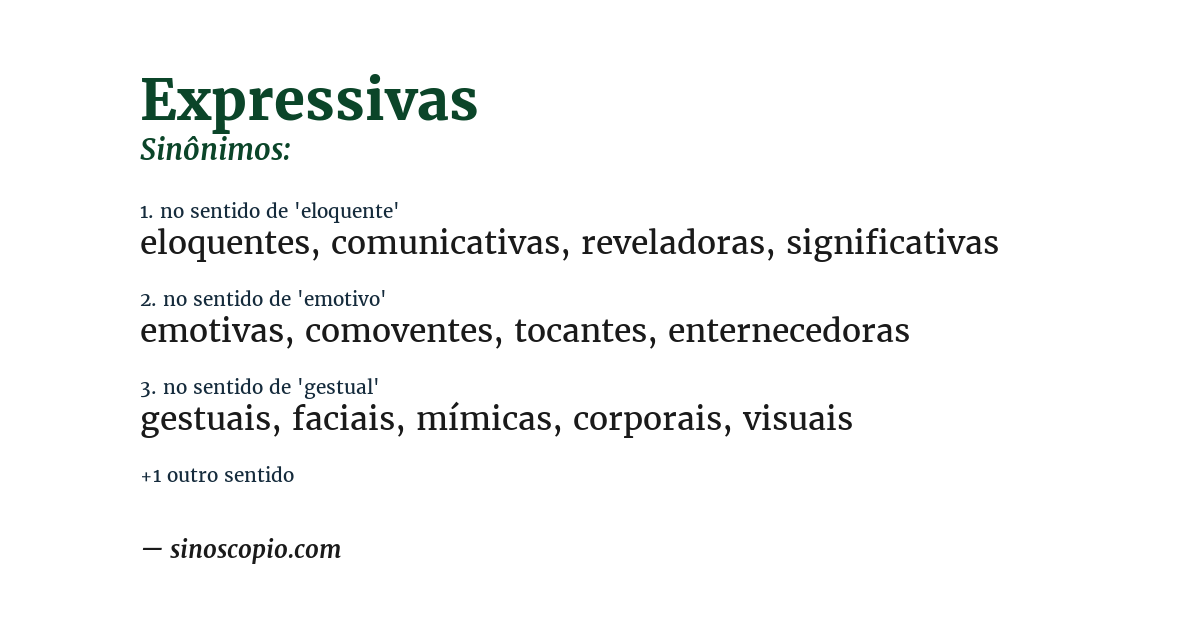 Sinônimo de expressivas