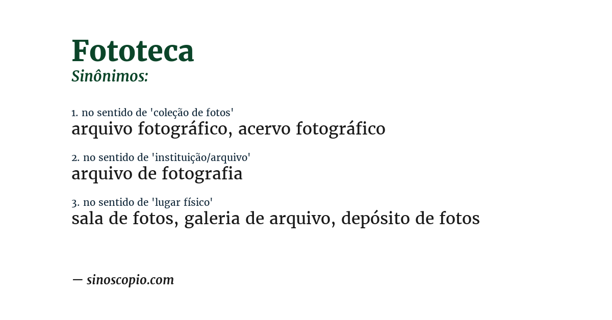 Sinônimo de fototeca