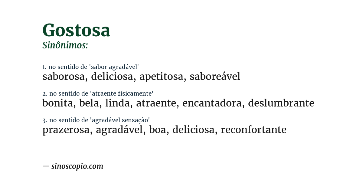 Sinônimo de gostosa