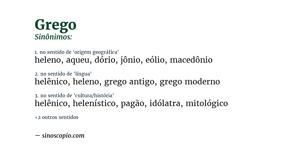 Sinônimo de grego