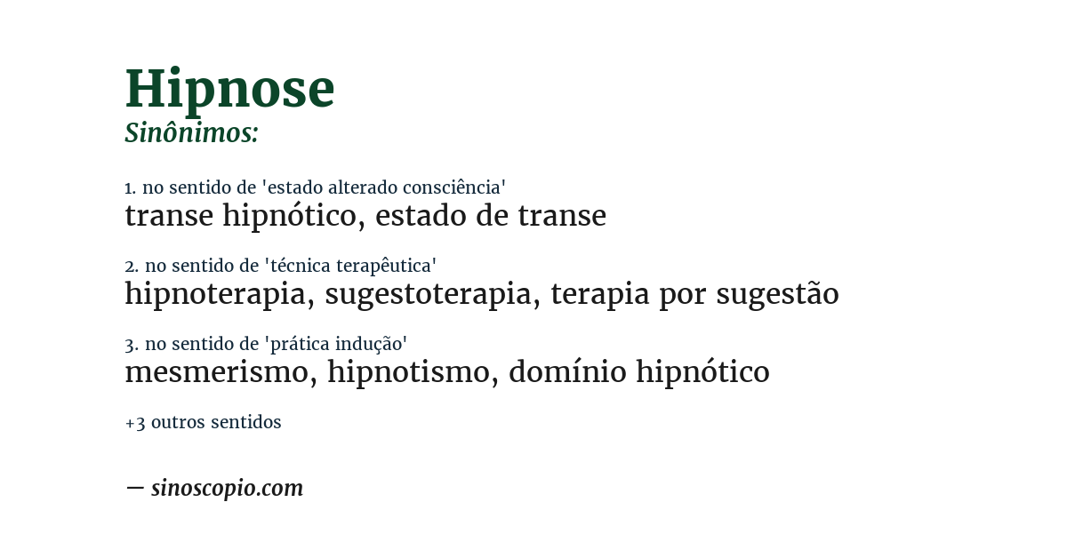 Sinônimo de hipnose