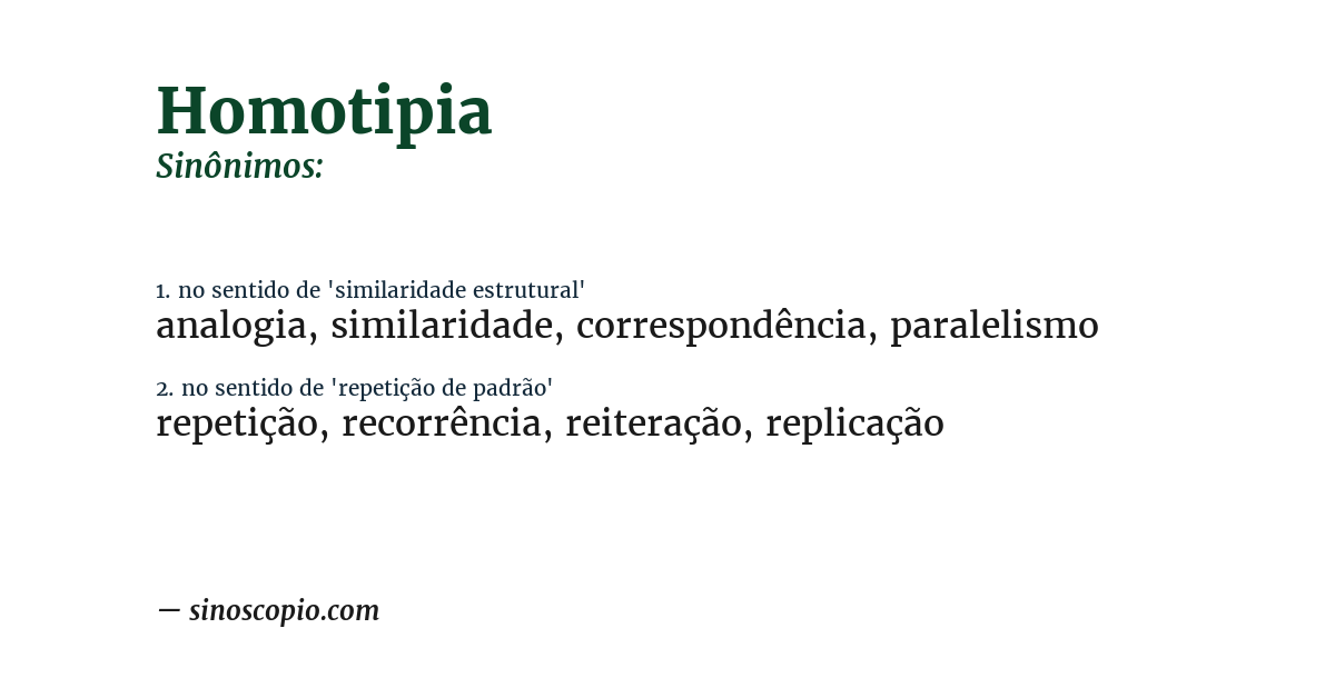 Sinônimo de homotipia