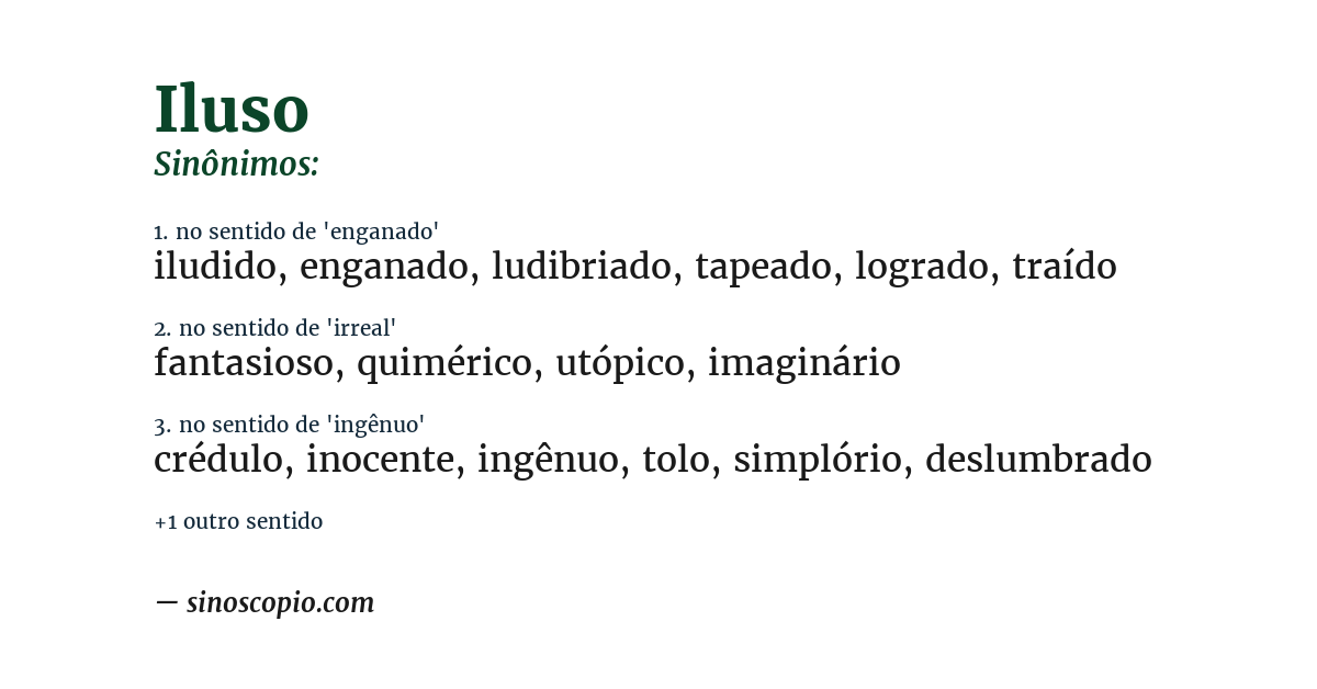 Sinônimo de iluso