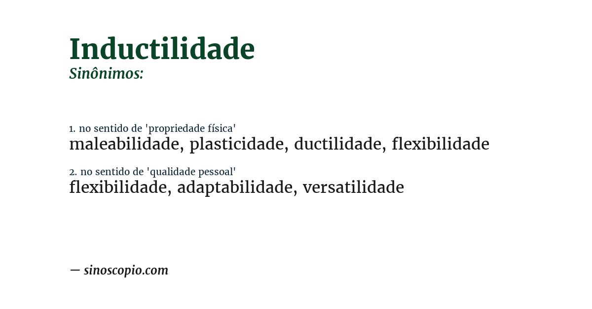 Sinônimo de inductilidade