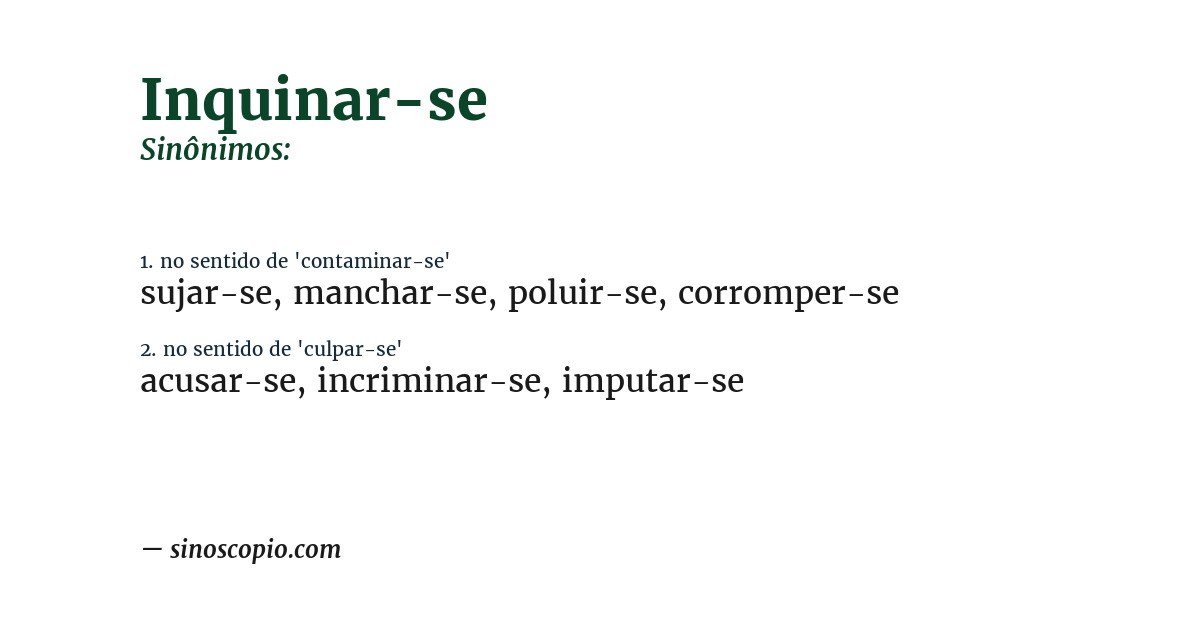 Sinônimo de inquinar-se