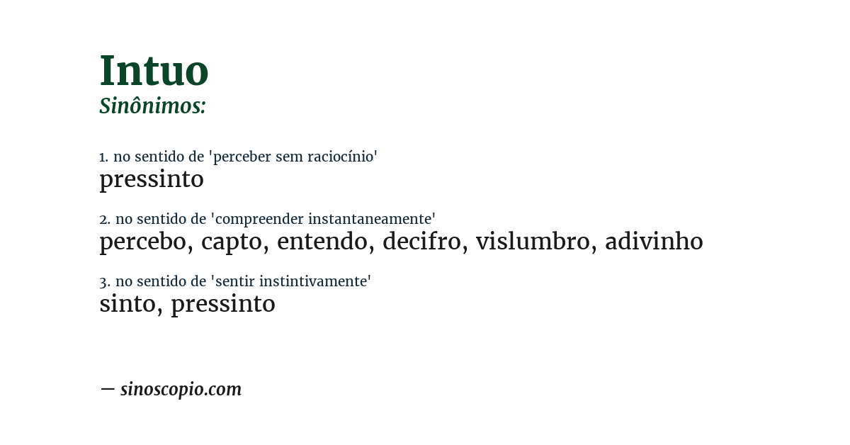Sinônimo de intuo