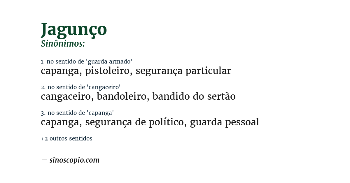 Sinônimo de jagunço