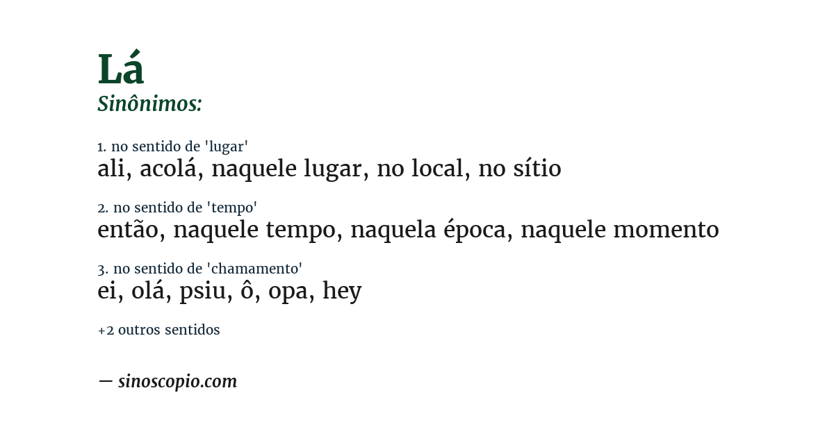 Sinônimo de lá