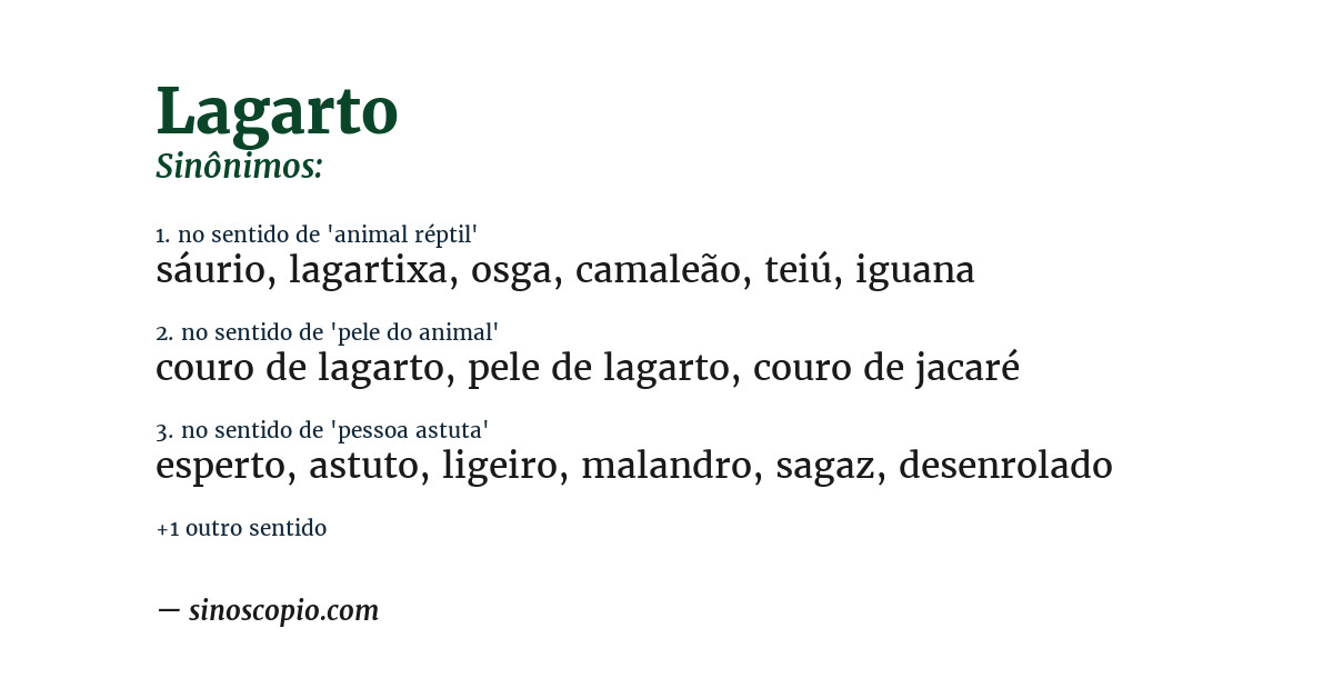Sinônimo de lagarto