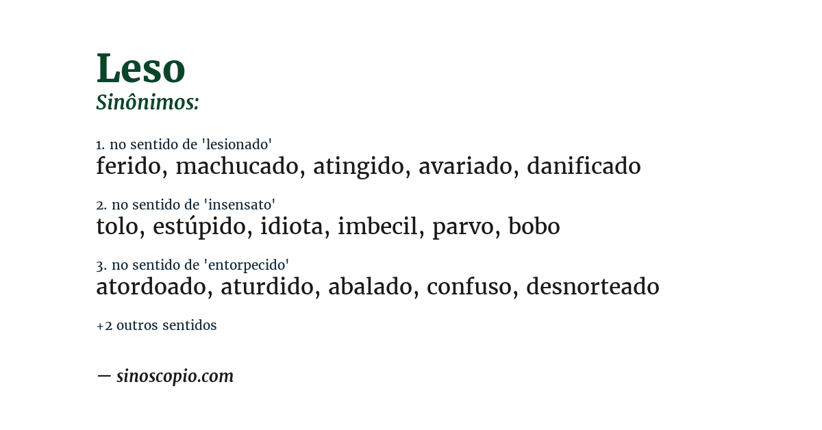 Sinônimo de leso