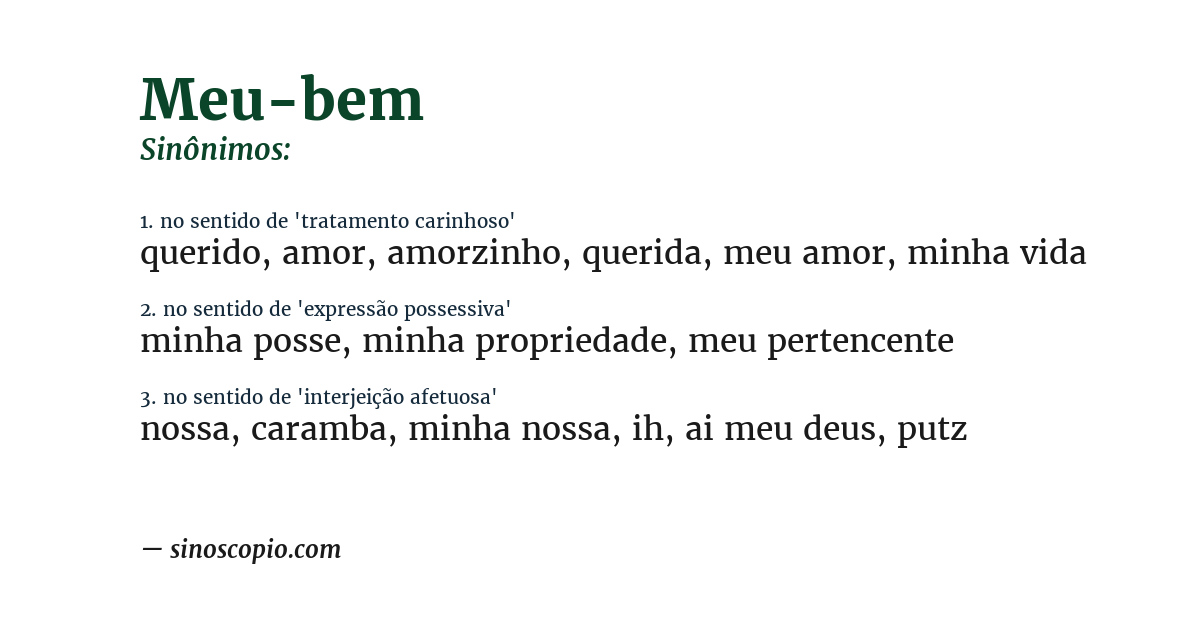 Sinônimo de meu-bem