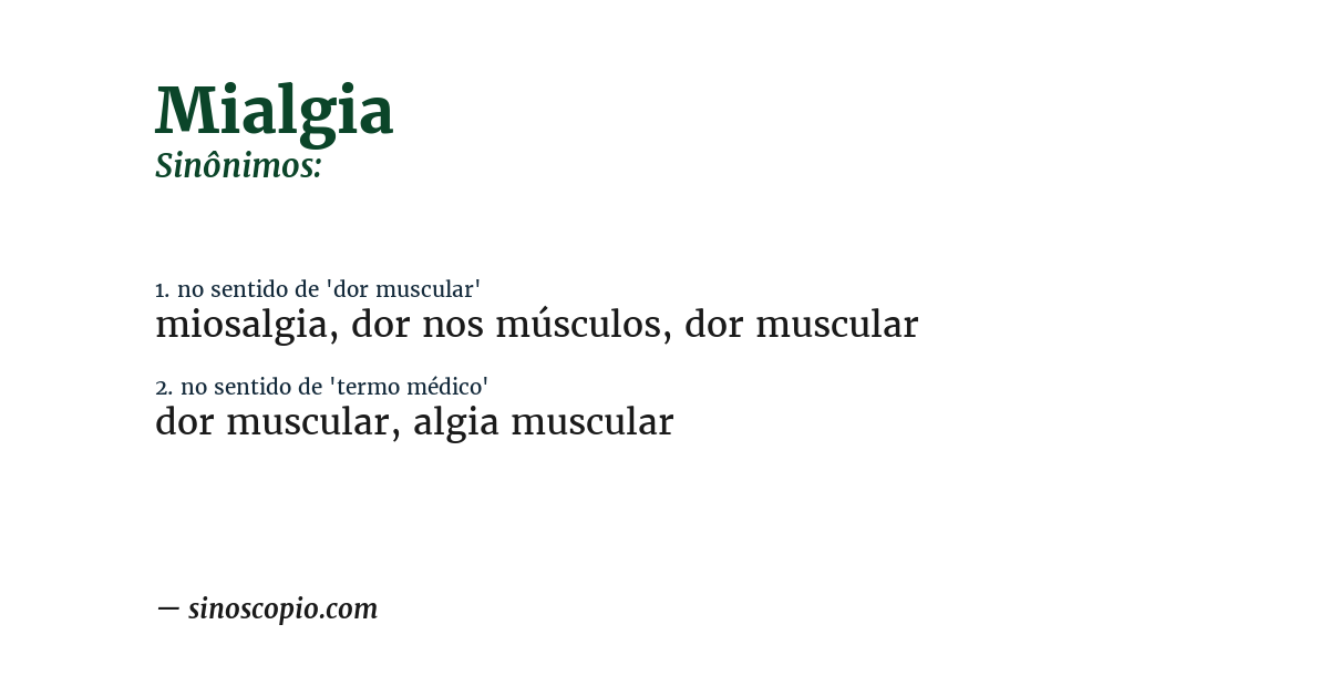 Sinônimo de mialgia