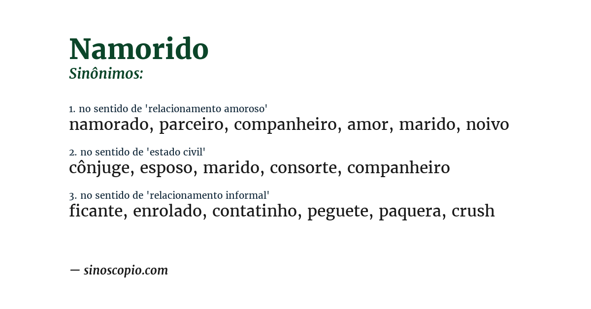 Sinônimo de namorido