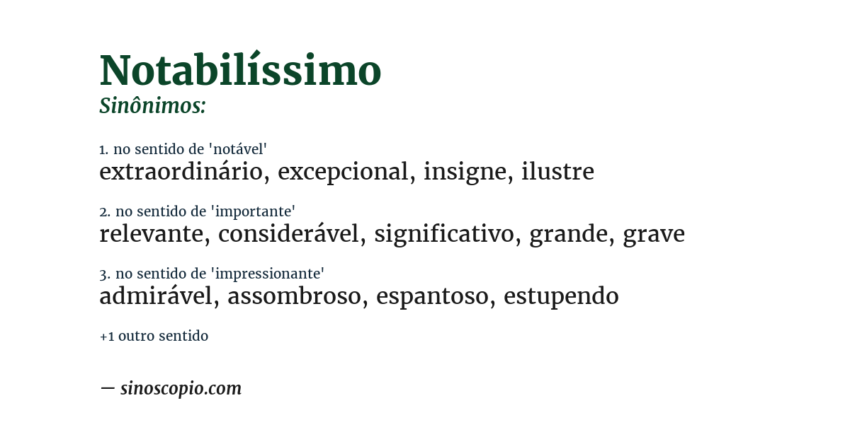 Sinônimo de notabilíssimo