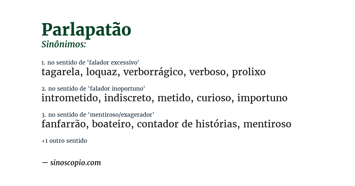 Sinônimo de parlapatão