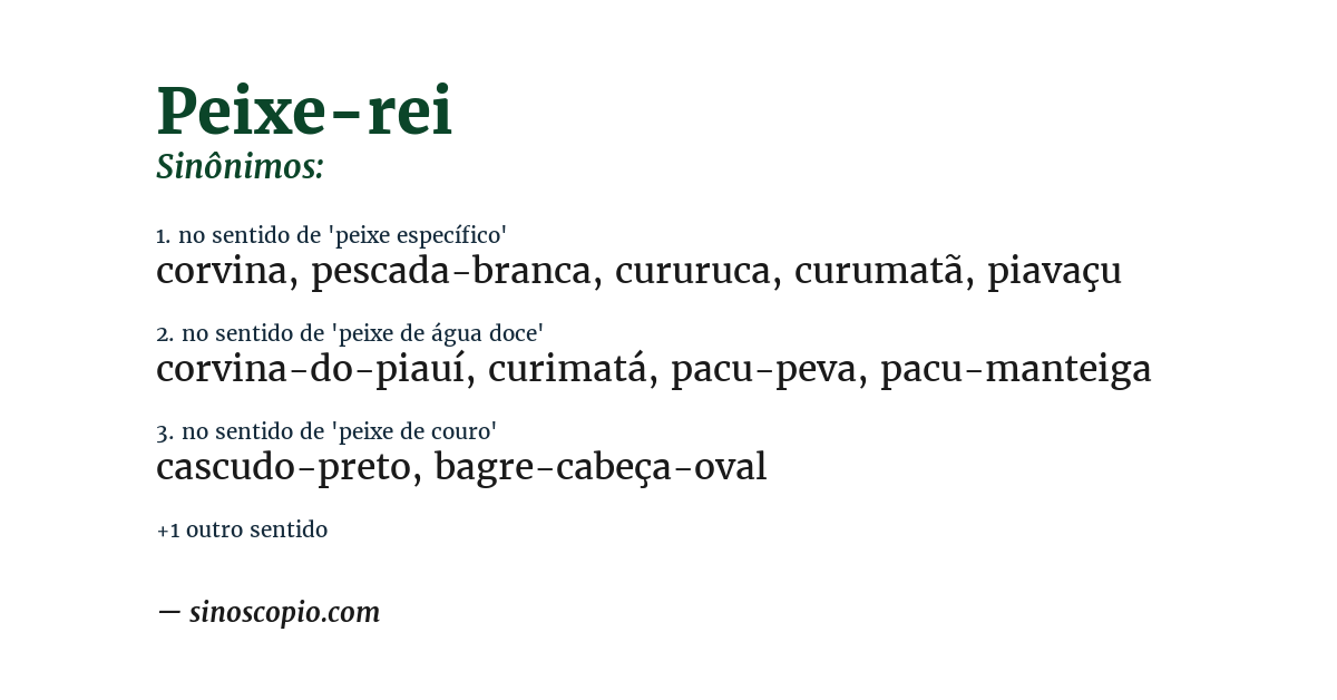 Sinônimo de peixe-rei