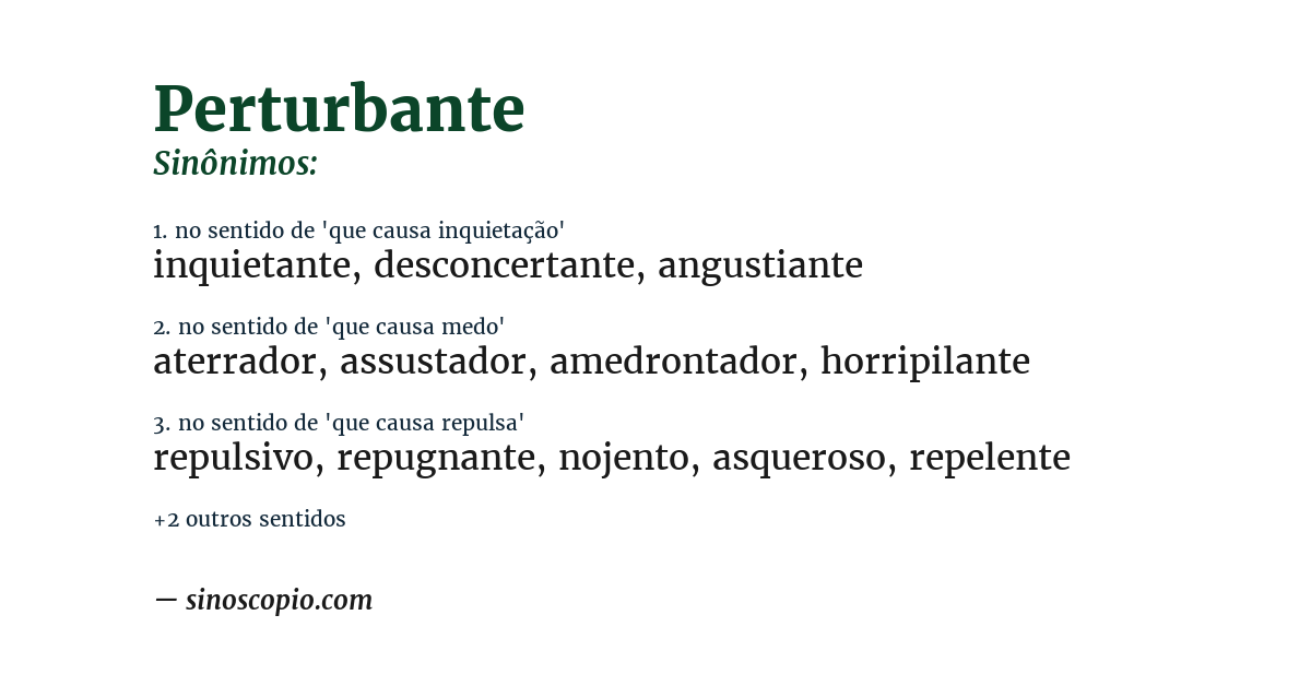 Sinônimo de perturbante