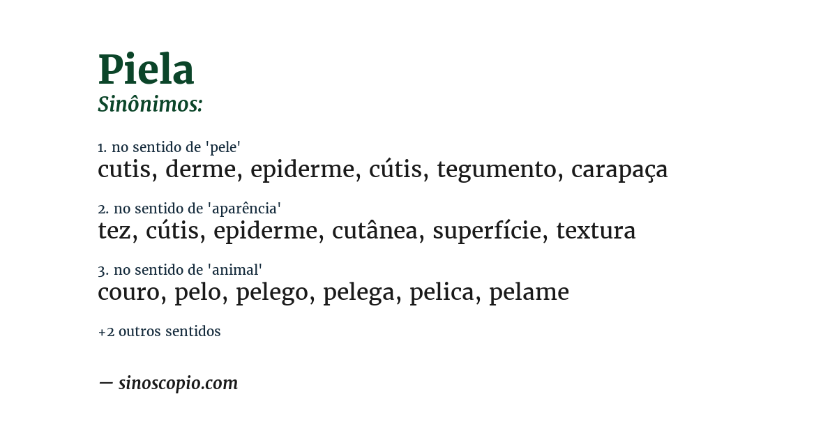 Sinônimo de piela