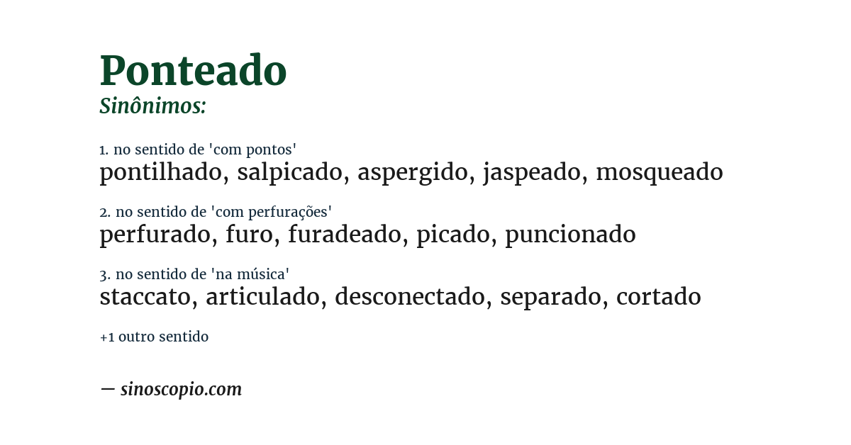 Sinônimo de ponteado