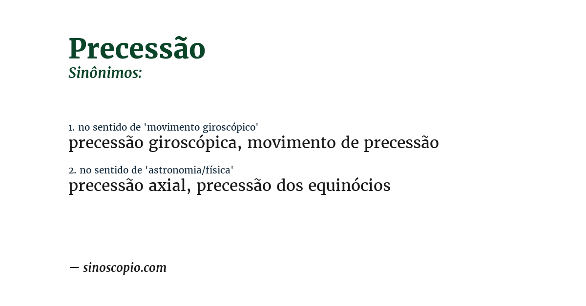 Sinônimo de precessão
