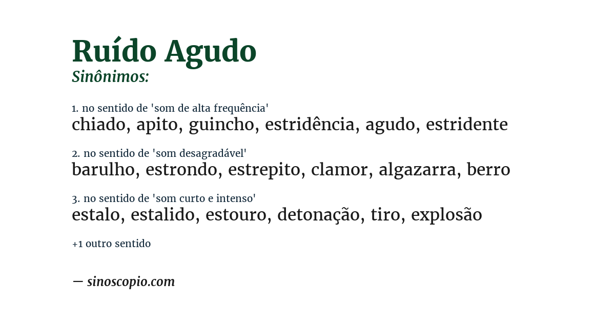 Sinônimo de ruído agudo