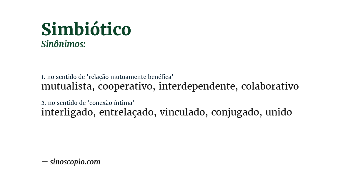 Sinônimo de simbiótico