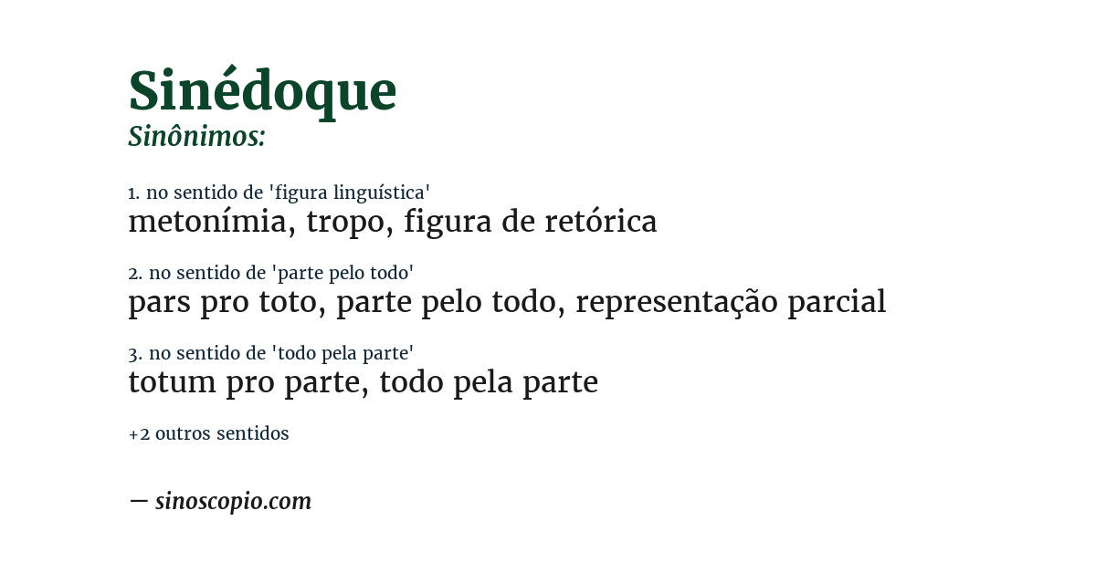 Sinônimo de sinédoque