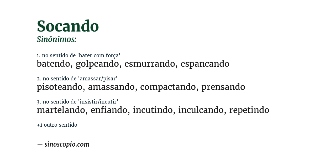 Sinônimo de socando