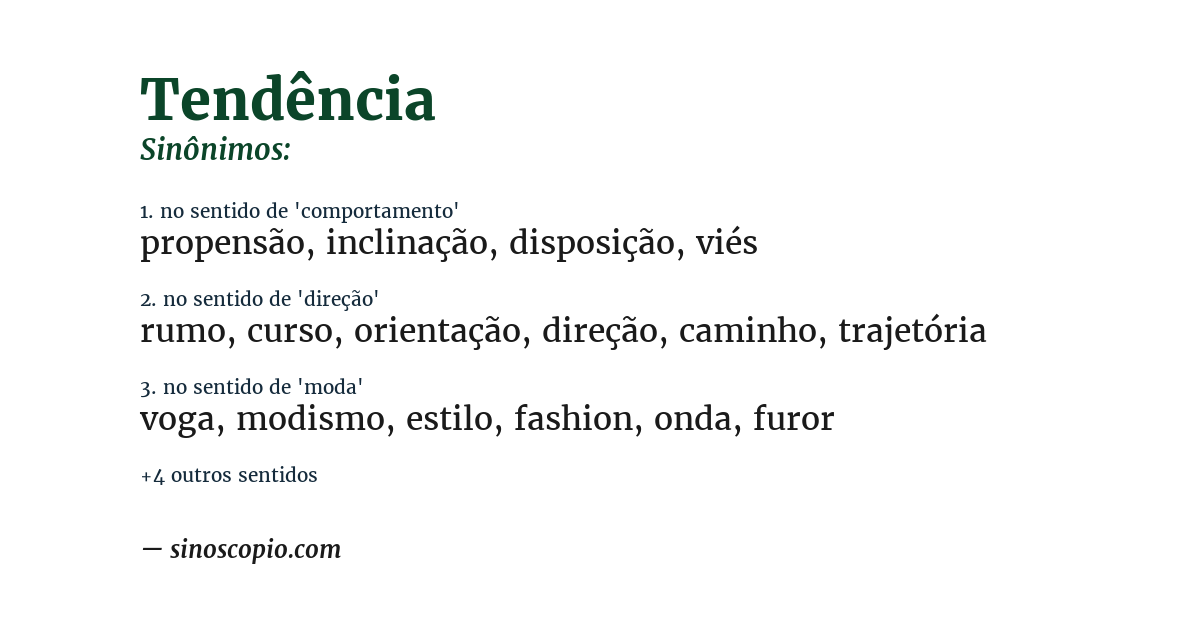 Sinônimo de tendência