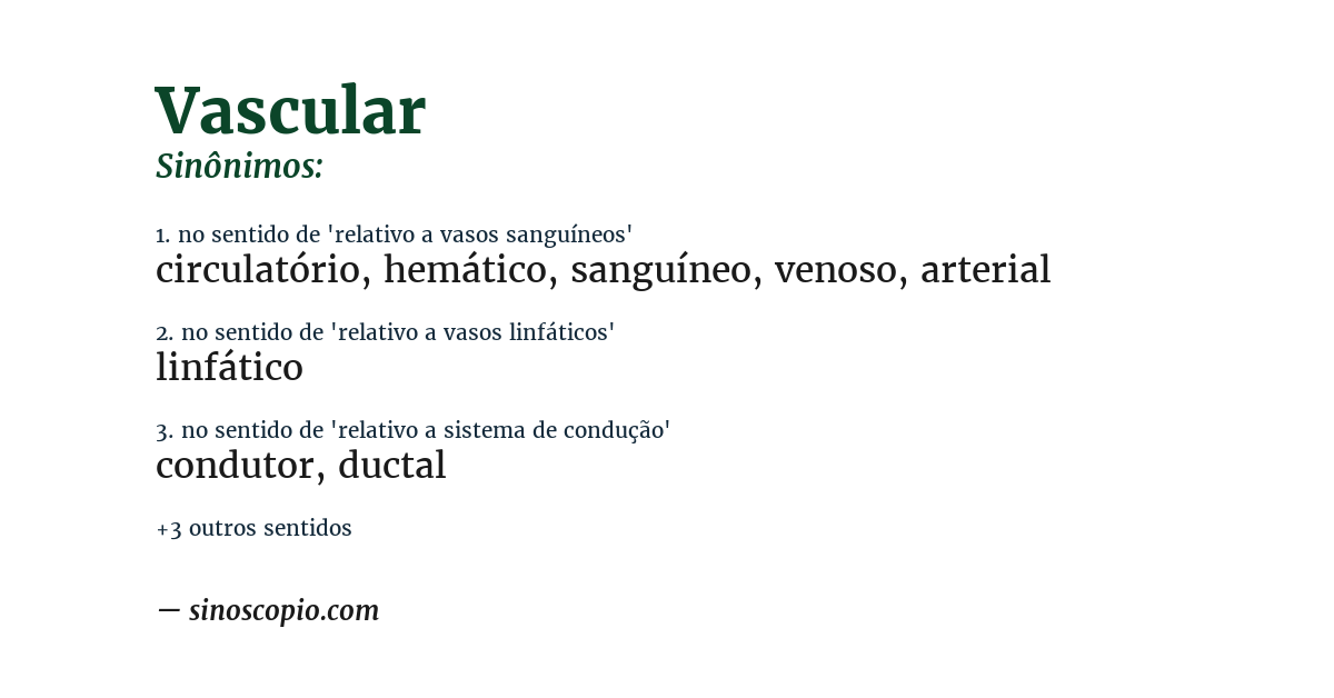 Sinônimo de vascular