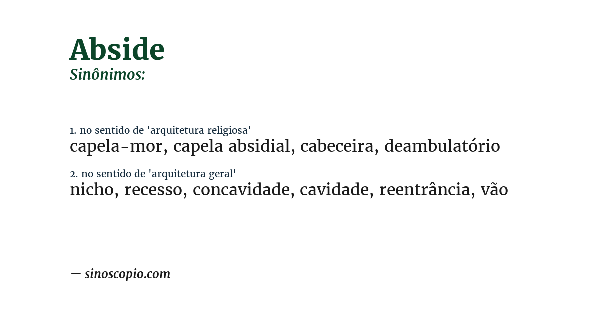 Sinônimo de abside