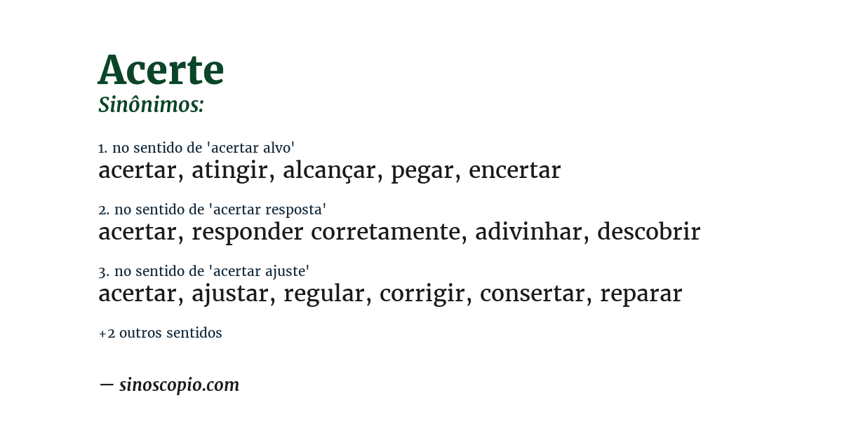 Sinônimo de acerte