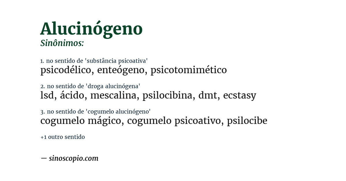 Sinônimo de alucinógeno