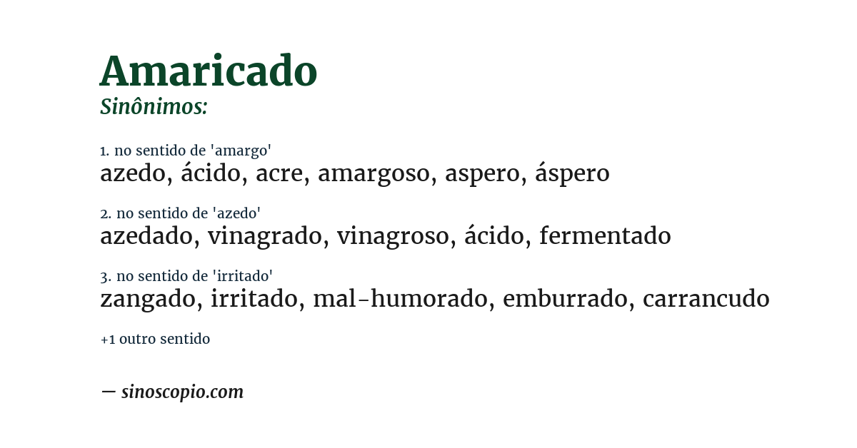 Sinônimo de amaricado