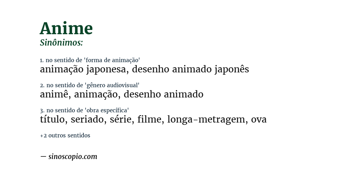 Sinônimo de anime