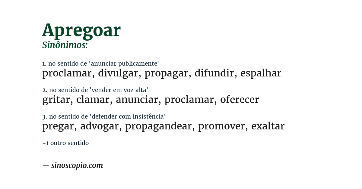 Sinônimo de apregoar