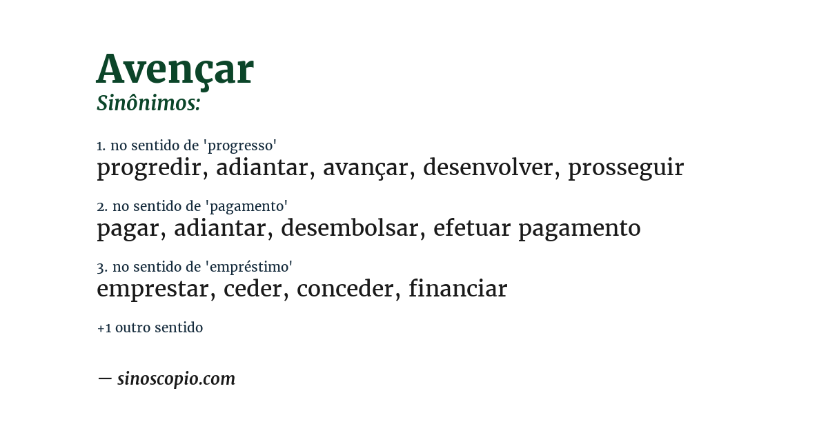 Sinônimo de avençar
