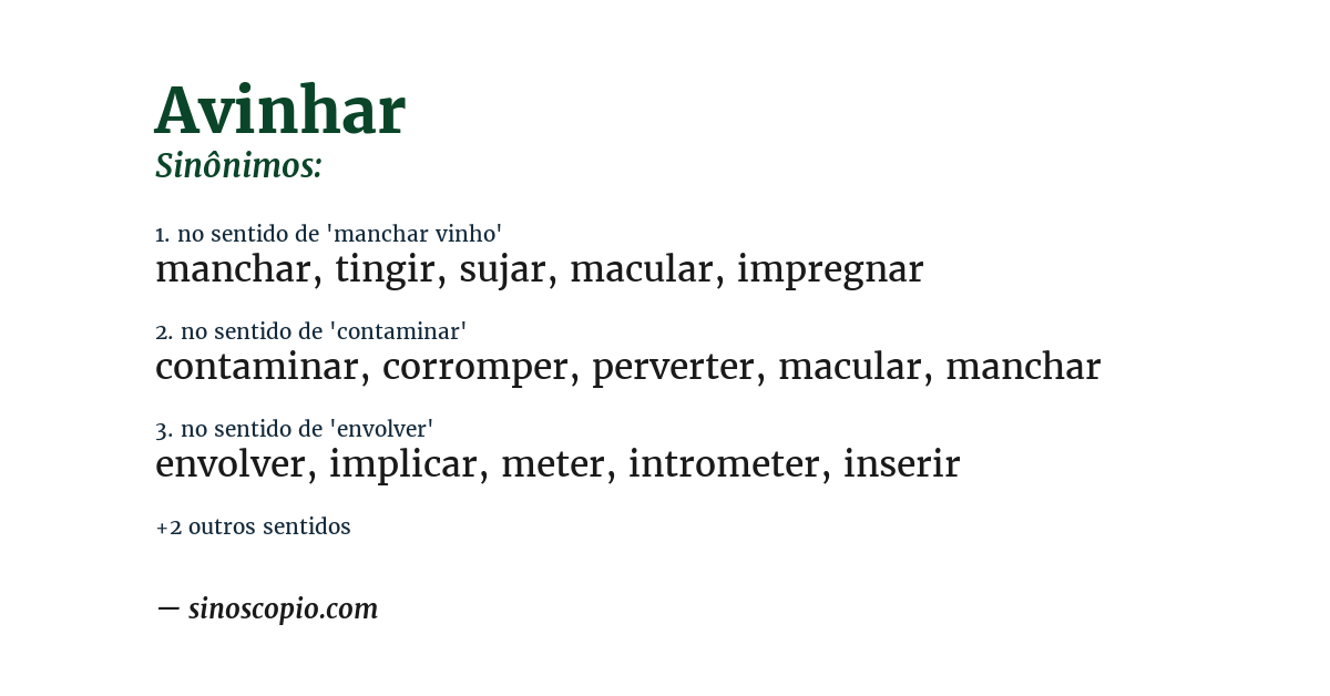 Sinônimo de avinhar