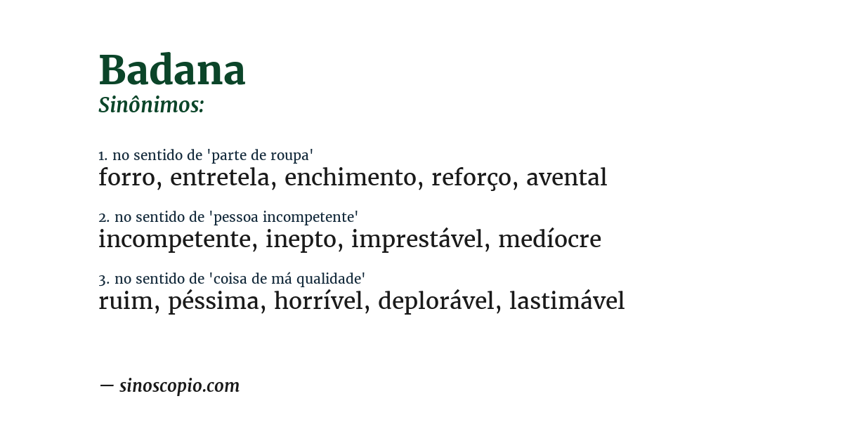 Sinônimo de badana