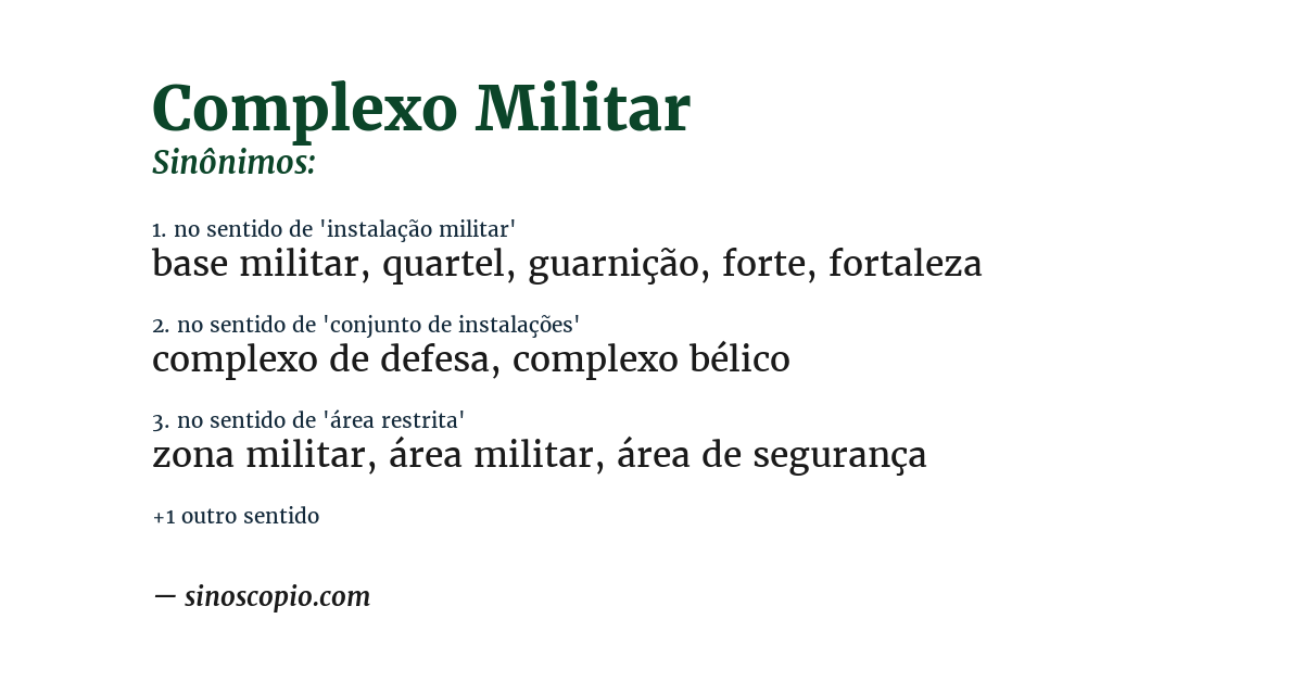 Sinônimo de complexo militar